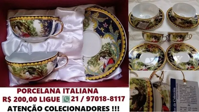 Par de Xícaras em Porcelana Italiana Original - Atenção Colecionadores !!!