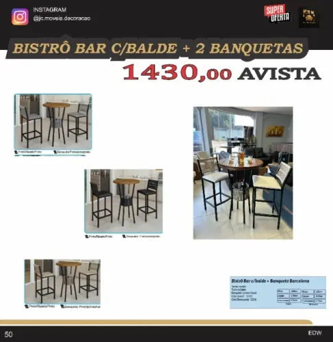 bistro bar com balde +2 banquetas