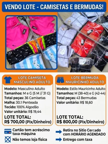 Lote de Roupas Novas para Lojistas.