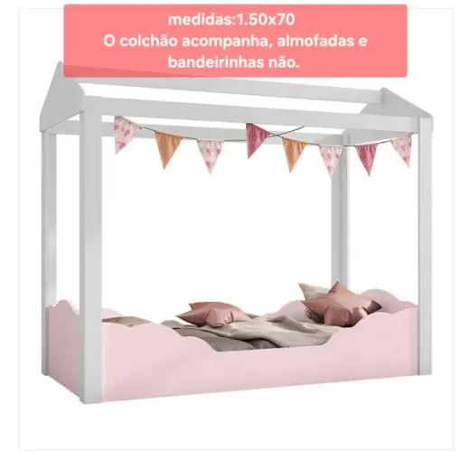 Cama montessoriana infantil menina + colchão