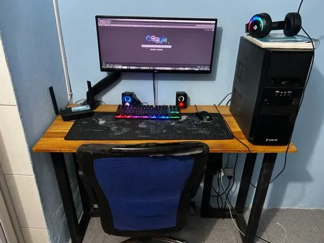 Setup Gamer Completo - RX 580, 16GB RAM, 512GB SSD + Mesa + Cadeira