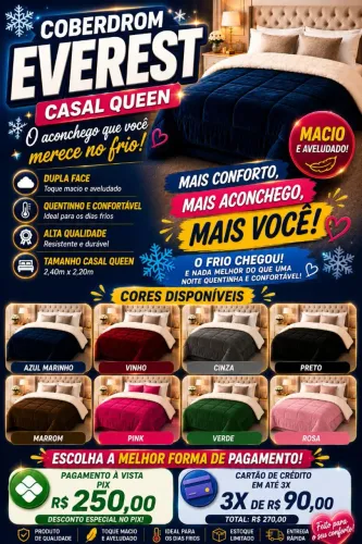Coberdrom Casal Queen Dupla Face - Ideal para o Frio