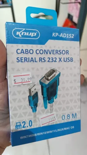 Cabo Serial Rs232 Conversor Para Usb 2.0 Knup Kp-ad152 Loja COimbra Computadores Entrega