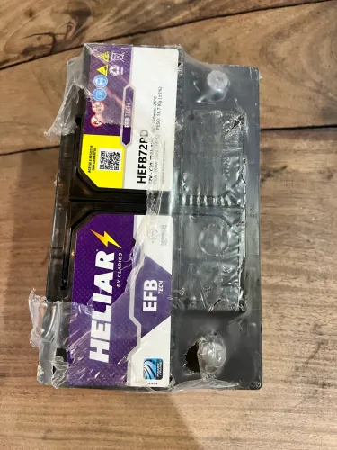 BATERIA HELIAR MODELO EFB 72AH PARA CARROS SUV DE INICIAÇÃO START-STOP