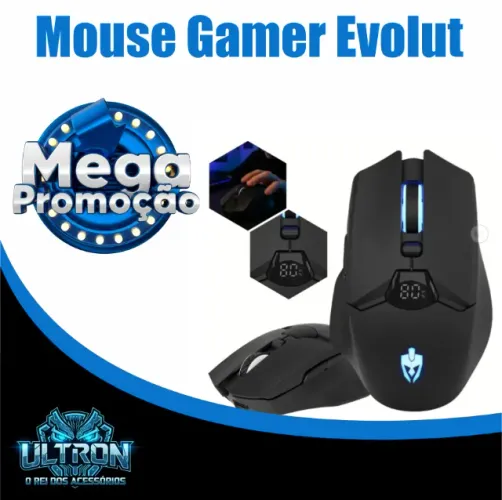Mouse Gamer sem fio Evolut