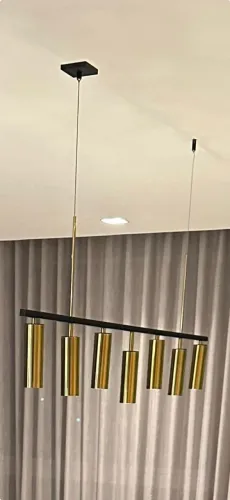 Vendo lustre pendente metal dourado 