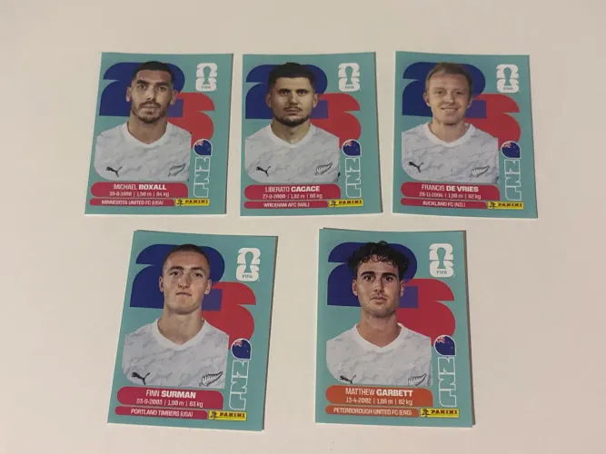 Figurinhas Panini da Copa 2026 Nova Zelândia