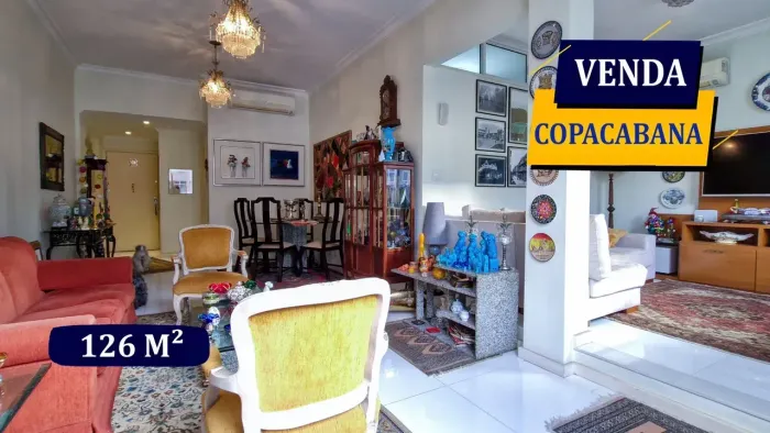 COPACABANA POSTO 5 A 1 QUADRA DA PRAIA 126M² TODO REFORMADO 3 QUARTOS VAGA LUXUOSA PORTARI