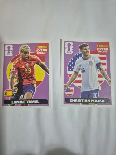 Figurinhas Legend Copa do Mundo 2026 - Lamine yamal e Pulisic
