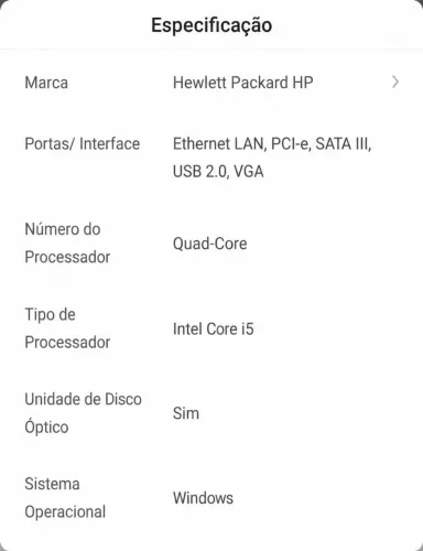 PC 250GB, CPU HP, monitor 16 e estabilizador + Impressora multifuncional HP smart tank 584