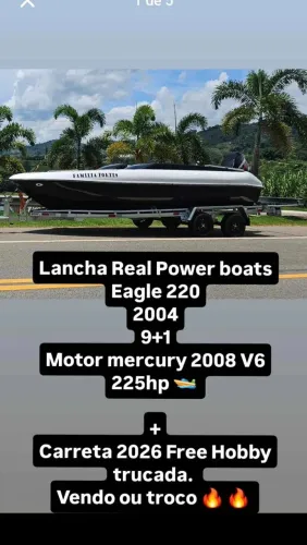 Lancha + carreta rodoviária