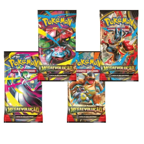 Booster com 6 Cartas Pokémon Mega Evolução Cards Em Português