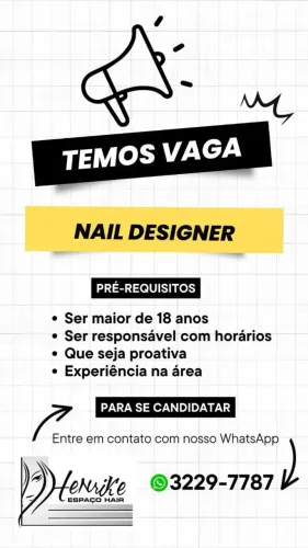 Vaga para Nail Designer 