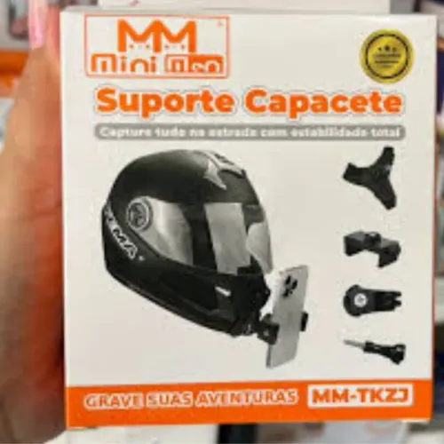 Suporte Para Capacete Universal Compatível com GoPro e Câmeras de Ação