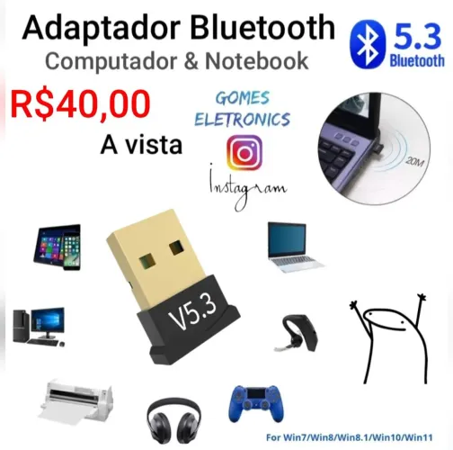Adaptador Bluetooth pra PC, computador e notebook (Loja fisica)<br>