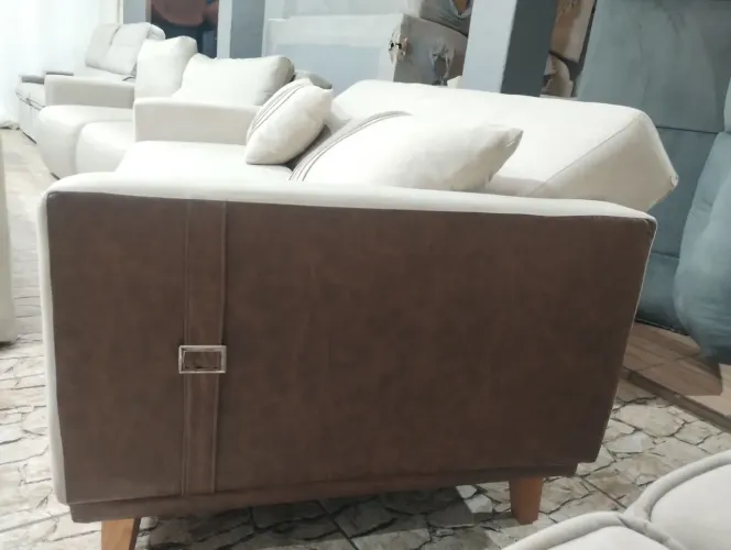 Sofá cama living,retrátil,luxo,tecido linho,(mostruário)de 3,990 por apenas 1,999