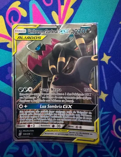 Carta Umbreon e Darkrai GX Sintonia Mental