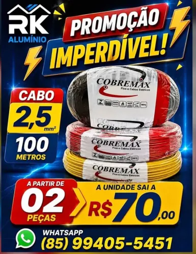 Cabo 2,5 CobreMax-100 metrô