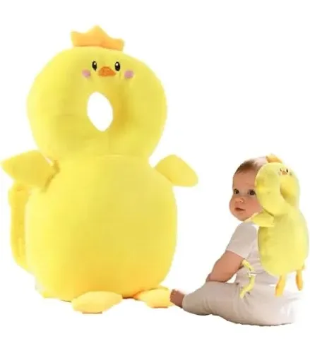 Mochila Protetor de Cabeça Bebê Antiqueda Almofada Ajustável - Pintinho Amarelinho