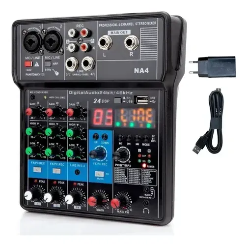 Mesa De Som Teyun 4 Canais Bluetooth Interface Gravação Usb