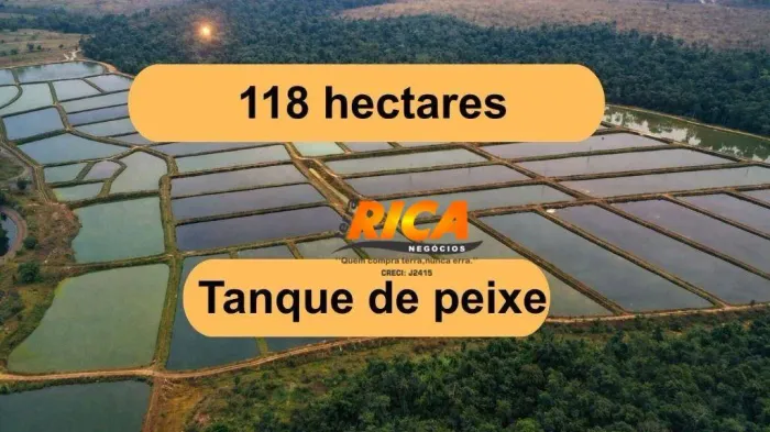 Vende-se Fazenda a venda, para o ramo piscicultura com 118 hectares no município de Machad