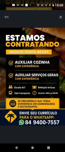 Com experiência (VAGA MASCULINA)
