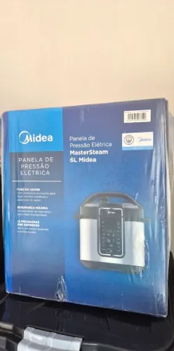 Panela de Pressão Elétrica Midea MasterSteam 6L Inox 220V - na Caixa