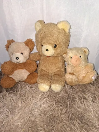Kit 3  Urso Pelúcia Antigo Coleção 
