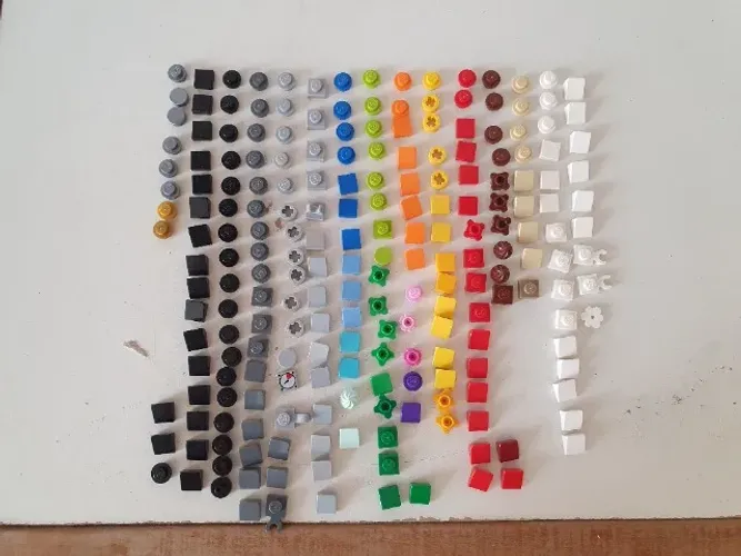lote de Lego com 216 peças pequenas 1x1