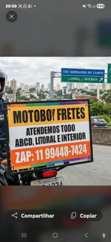 Motoboy disponível para 