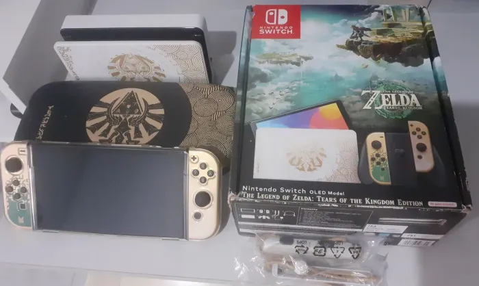 Switch Oled Edicão Zelda Tears(d&$bl0qu&@d0 Kamik@se)
