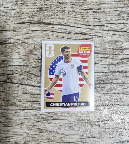 Figurinha extra Cristian Pulisic ouro, olhar descrição completa!