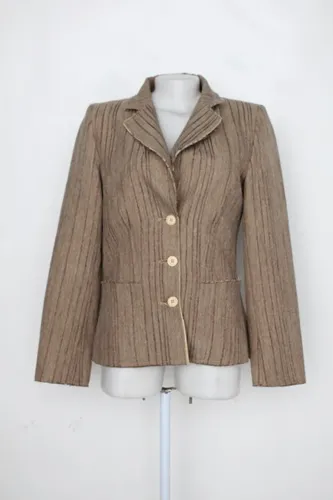 blazer fashion clinic feminino bege estampado