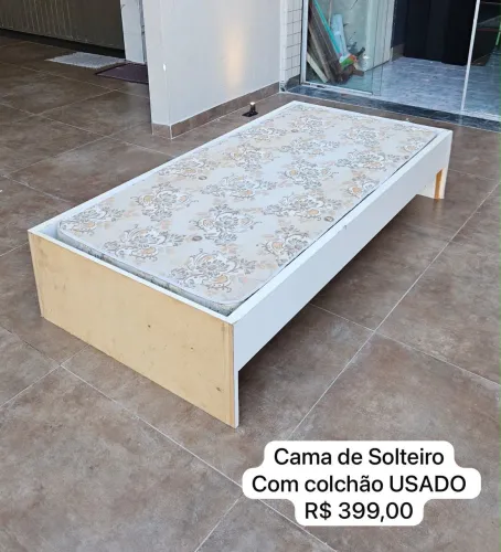 Cama de solteiro MDF COLCHÃO USADO - ENTREGAMOS