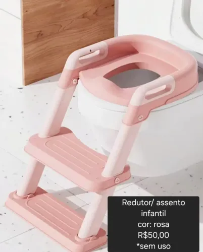 Assento Infantil Com Escada Antiderrapante rosa