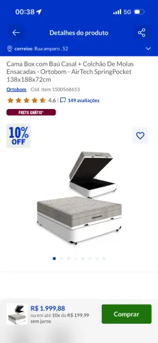 Cama box casal