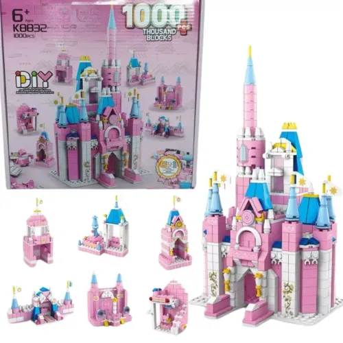 Bloco De Montar 1000 Pç Brinquedo Castelo das princesas