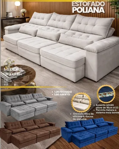 SOFÁ RETRATIL R$2.049,00 ENTREGA GRATIS