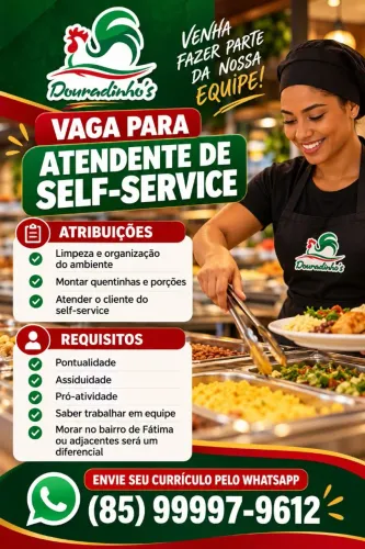 Vaga para atendente de self-service