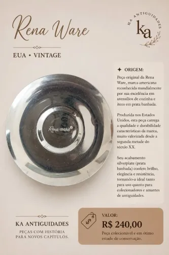 Peça original da Rena Ware/EUA