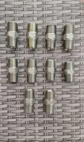 Kit 10 Conexões NIPPLE 1/2" em Aço Inox - Rosca Dupla