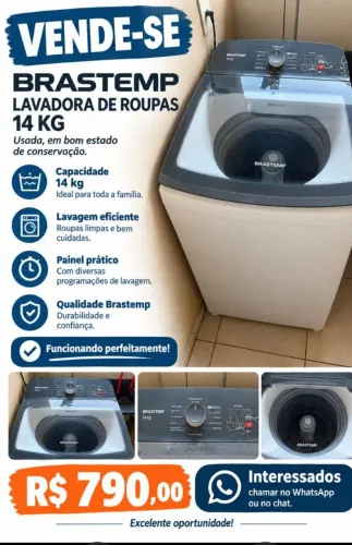 Lavadora de roupas Brastemp 14kg máquina de lavar usada