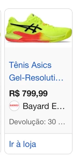 Tênis asics gel resolution 9 clay verde lima