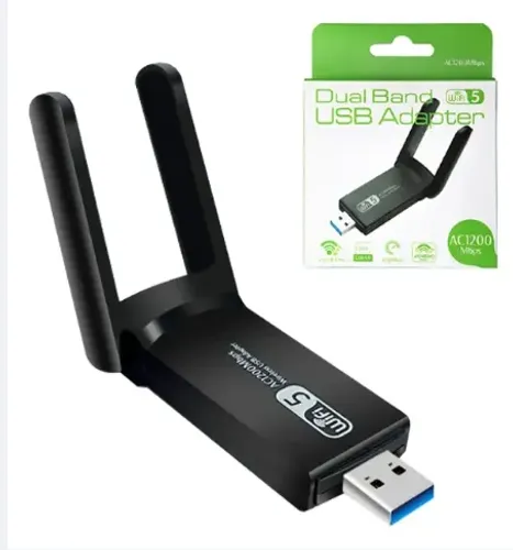 Adaptador Wifi Para Pc Usb 5ghz Dual Band 1300mbps Com Antena