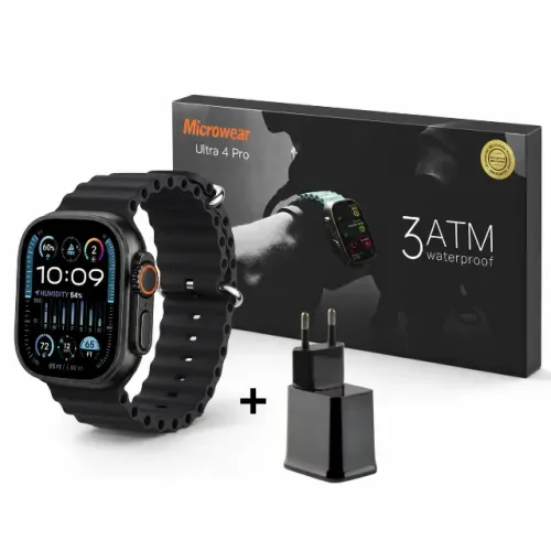 Smartwatch Microwear | Ultra 4 Pro | Preto | Lacrado | A Prova D'Agua 3ATM