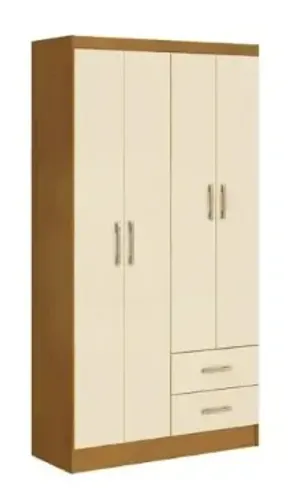 Guarda Roupa San Marino Vitoria 4PT 2 GV Noce/Pérola C Pes