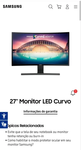 Monitor SANSUNG 27" Monitor LED Curvo