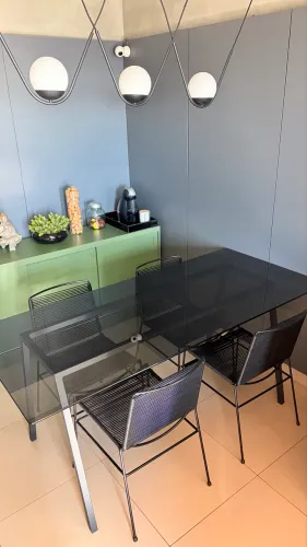 Mesa de Jantar Vidro Fumê 1,80 x 0,80