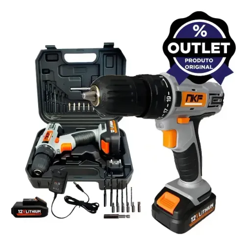 Parafusadeira e Furadeira 12V com Maleta Completa promoção R$220,00