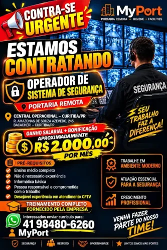 Operador de sistema eletrônico CFTV